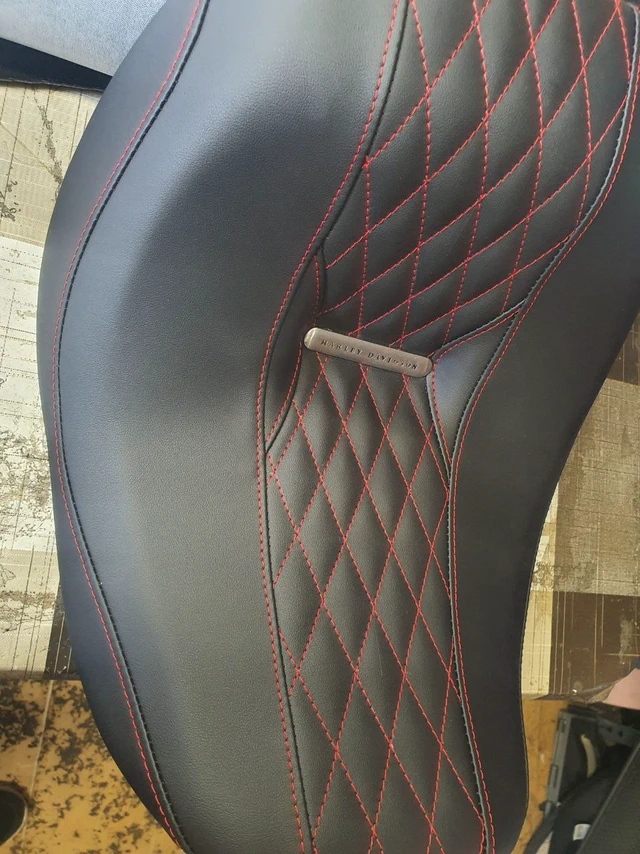 Motorcycle seat retrim, Harley-Davidson