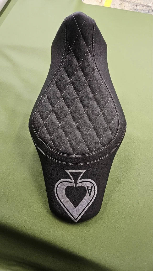 Motorcycle seat retrim