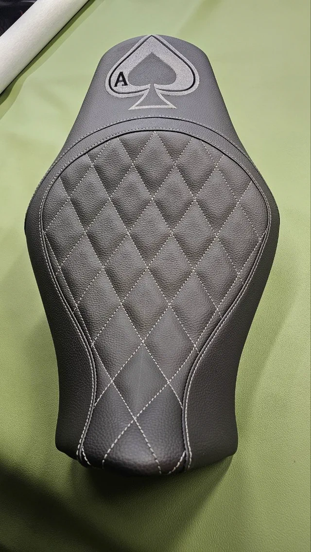 Motorcycle seat retrim